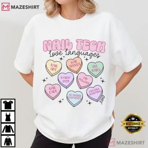 Nail Tech Love Languages Valentine T Shirt (2)