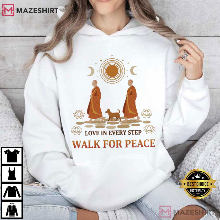 Walking Meditation Buddhist Monk Peace T-Shirt Walking Meditation Buddhist Monk Peace T-Shirt