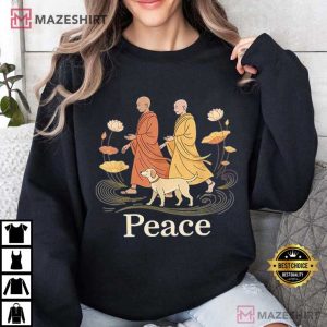 Peace Walking Buddhist Monks T Shirt (4)