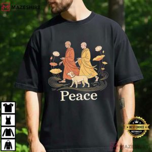 Peace Walking Buddhist Monks T-Shirt