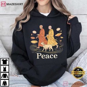 Peace Walking Buddhist Monks T Shirt (3)