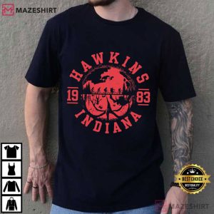 Hawkins 1983 Indiana Upside Down Movie Lover T Shirt (2)