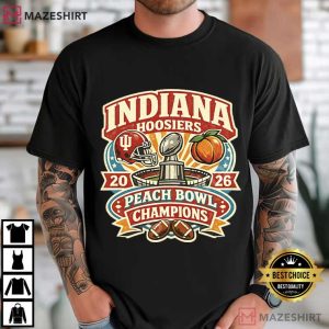 Indiana Hoosiers Peach Bowl Champions 2026 College Football T Shirt (2)