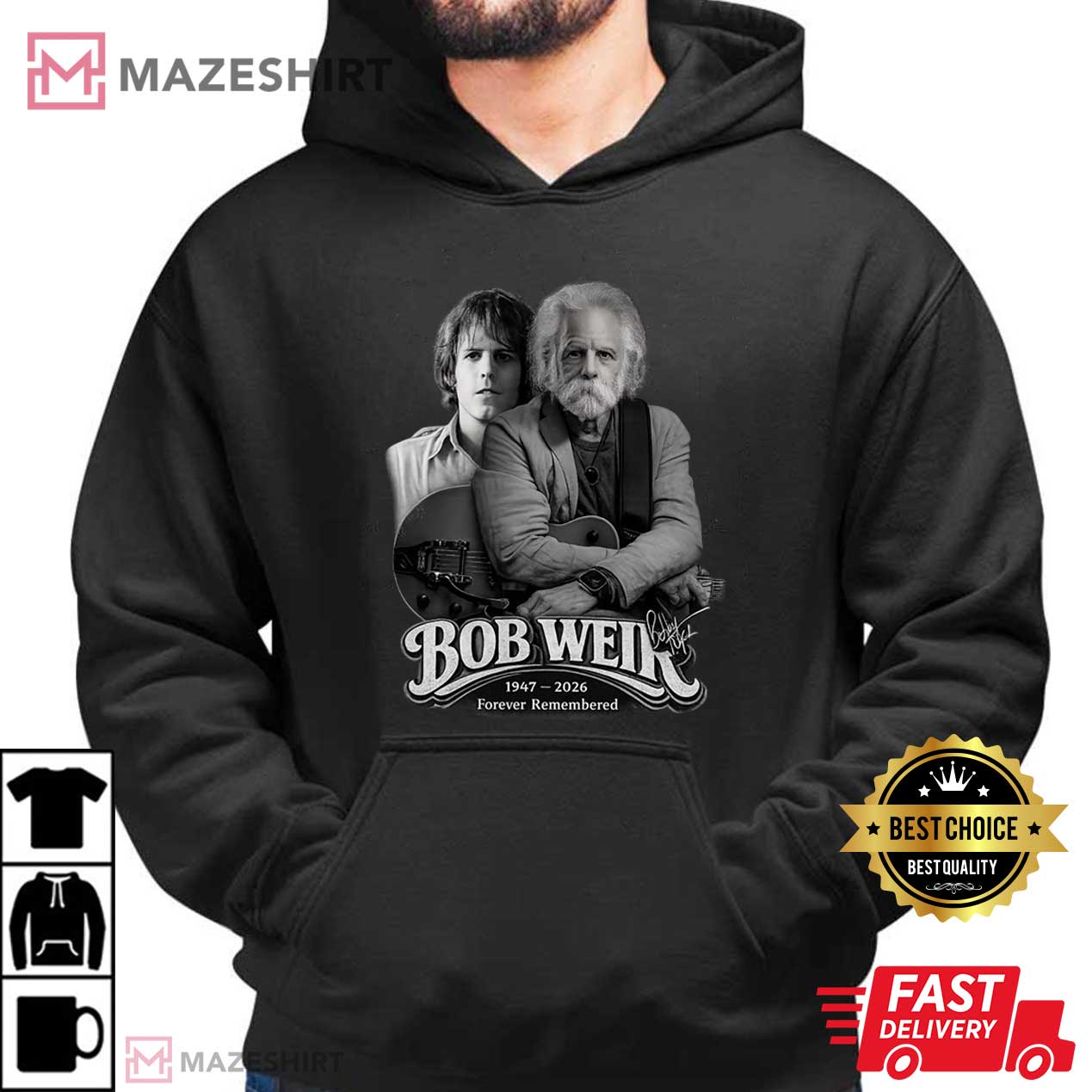 Bob Weir Signature Deadhead Vintage Musician T-Shirt Bob Weir Signature Deadhead Vintage Musician T-Shirt