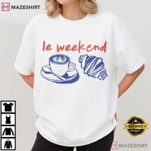 Le Weekend Coffee Croissant French T Shirt (2)
