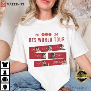 BTS World Tour Dates 2026 Army Fan Gift T-Shirt