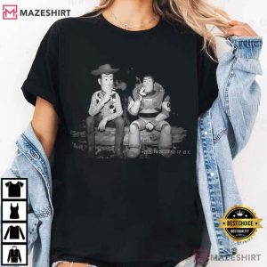 Toy Story Woody Buzz Lightyear Smoking Funny Cartoon T Shirt (2)