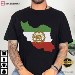 Lion And Sun Persian Pride Iran Map T-Shirt