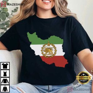 Lion And Sun Persian Pride Iran Map T Shirt (2)