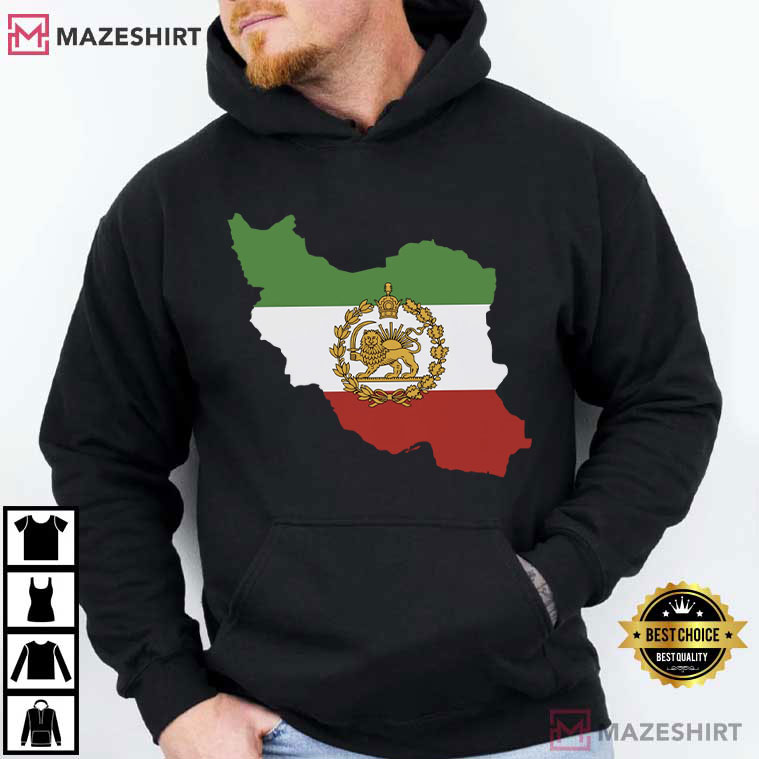 Lion And Sun Persian Pride Iran Map T-Shirt Lion And Sun Persian Pride Iran Map T-Shirt