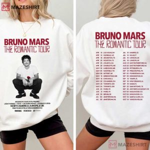 Bruno Mars The Romantic Tour Concert 2026 T Shirt (1)