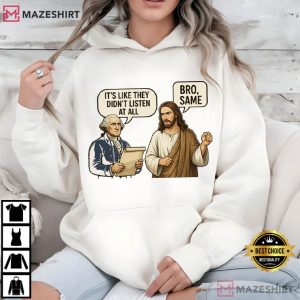 George Washington Jesus Christ Comic Style Political Humor T Shirt ( (3)