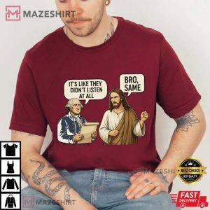 George Washington Jesus Christ Comic Style Political Humor T Shirt (