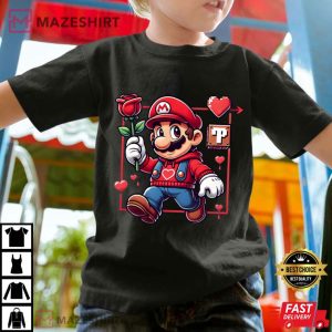 Mario Super Heart Valentines Day T Shirt (2)