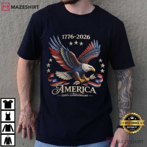 America Bald Eagle 250th Anniversary Patriotic 1776–2026 T-Shirt