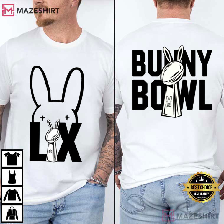Bad Bunny Super Bowl LIX Retro Football Fan T-Shirt Bad Bunny Super Bowl LIX Retro Football Fan T-Shirt