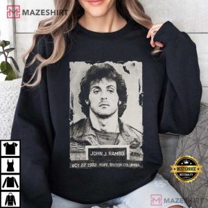 John Rambo Action Movie Mugshot Vintage T Shirt (4)