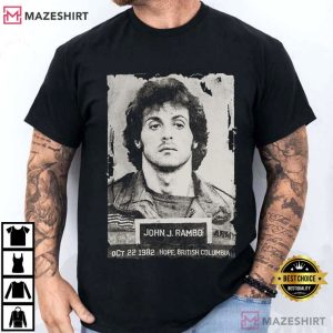 John Rambo Action Movie Mugshot Vintage T Shirt (1)