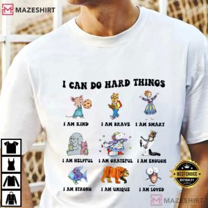 I Can Do Hard Things Childrens Book Characters T Shirt (1)