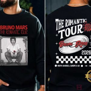 Bruno Mars The Romantic Tour 2026 Fan Merch T Shirt (1)