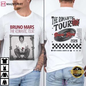 Bruno Mars The Romantic Tour 2026 Fan Merch T Shirt (3)