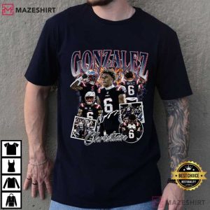 Christian Gonzalez New England Patriots Football T Shirt (1)