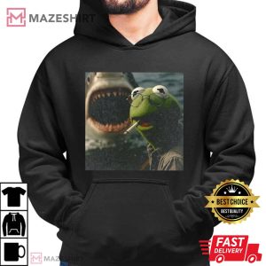 Shark Attack Smoking Frog Meme Dark Humor T Shirt (2)