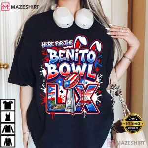 Here For The Benito Bowl Team Bad Bunny Football T Shirt (1)