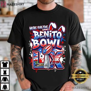 Here For The Benito Bowl Team Bad Bunny Football T-Shirt