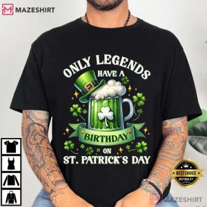 St Patrick's Day Birthday Lucky Legend Shamrock T Shirt (1)