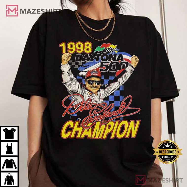 Dale Earnhardt Vintage 1998 Daytona 500 Racing T-Shirt Dale Earnhardt Vintage 1998 Daytona 500 Racing T-Shirt