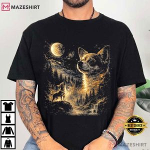 Chihuahua Howling Moon Vintage 90s Wolf Spirit T Shirt (1)