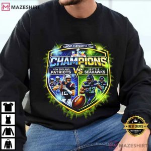 Super Bowl LX 2026 Patriots Vs Seahawks Football T Shirt (1)