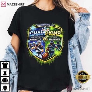 Super Bowl LX 2026 Patriots Vs Seahawks Football T Shirt (3)