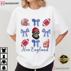 New England Patriot Football Bow Game Day T-Shirt
