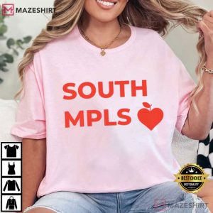 South Minneapolis Pink Lettering Typography T Shirt (3)