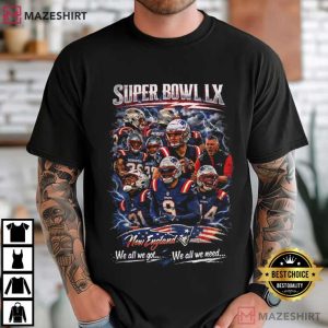 New England Patriots NFL Super Bowl LX T Shirt (1)