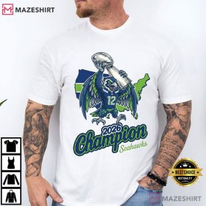 Seattle Seahawks Football 2026 Champion Mascot T Shirt (1)