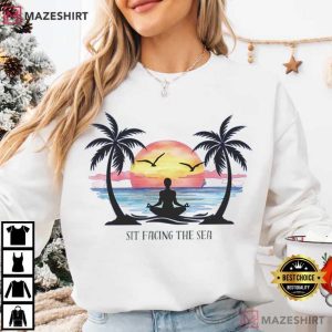 Sit Facing The Sea Yoga Vacation Group T Shirt (4)