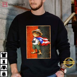 Coqui Frog Puerto Rico Flag T Shirt (1)
