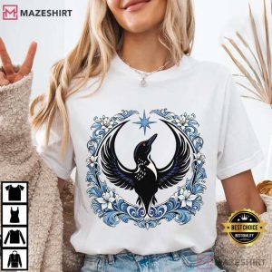 Floral Minnesota Loon Bird Political Protest T-Shirt