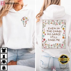 His Grace Finds Me Boho Christian Wildflower Religious T Shirt (1)