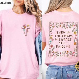 His Grace Finds Me Boho Christian Wildflower Religious T Shirt (2)