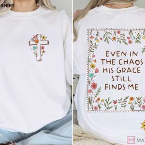 His Grace Finds Me Boho Christian Wildflower Religious T Shirt (3)