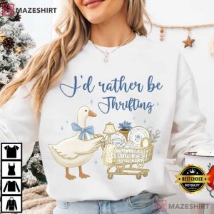 I’d Rather Be Thrifting Aesthetic Decor Cart T Shirt (1)