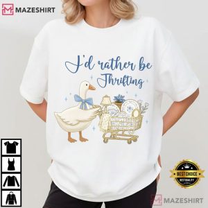 I’d Rather Be Thrifting Aesthetic Decor Cart T Shirt (2)