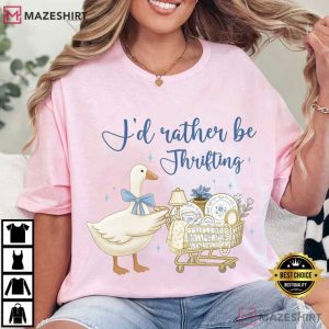 I’d Rather Be Thrifting Aesthetic Decor Cart T Shirt (3)