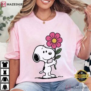 Snoopy Peanuts Flower Cute Valentines Day Gift T Shirt (3)