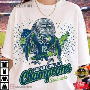 Seattle Seahawks Football 2026 Champions Super Bowl LX T-Shirt
