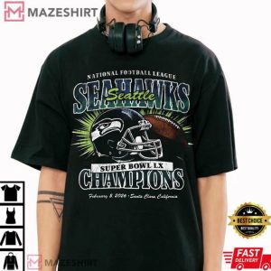 Seattle Seahawks NFL Super Bowl LX Champions T-Shirt